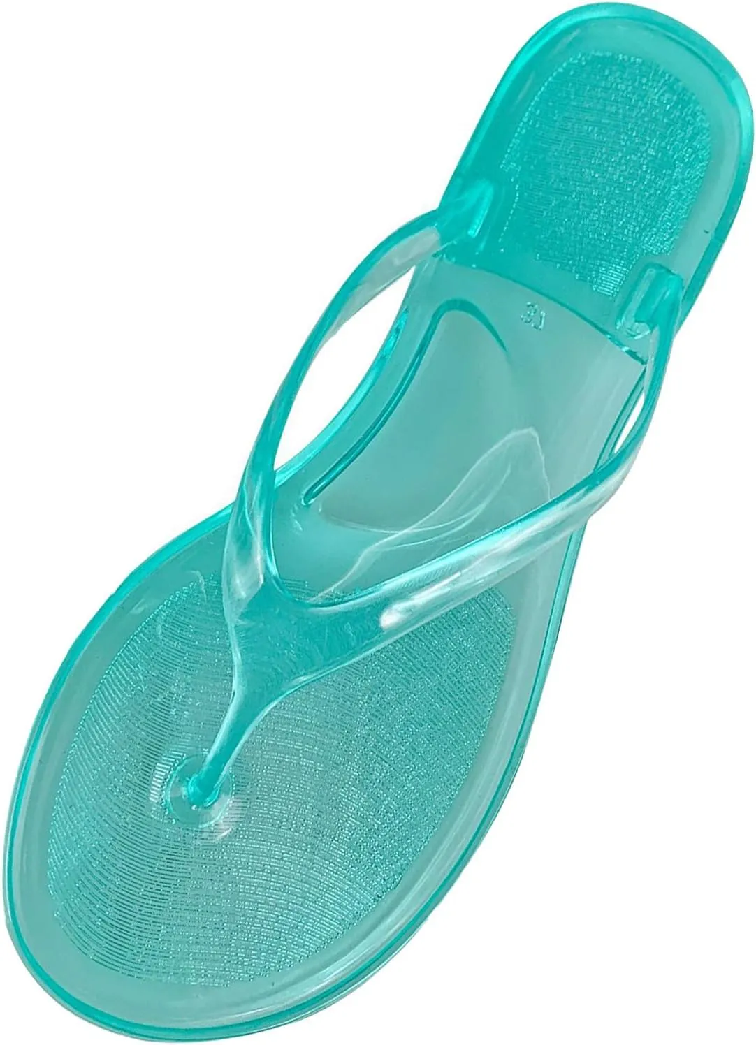 Ladies Summer Transparent Jelly Crystal Flat Bottom Toe Flip Flops Beach Sandal Slippers Nine Slides Sandals for Women