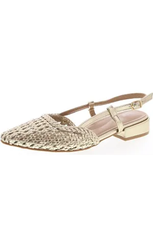 Laura Gold Block Kitten Heel-Gold/Metallic