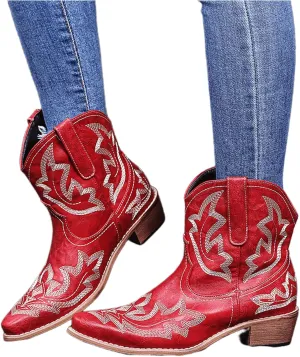 Lausiuoe Ankle Boots For Women Dressy Chunky Heel Chelsea Pump Closed Toe Booties Shoes Western Side Zipper Short Boots