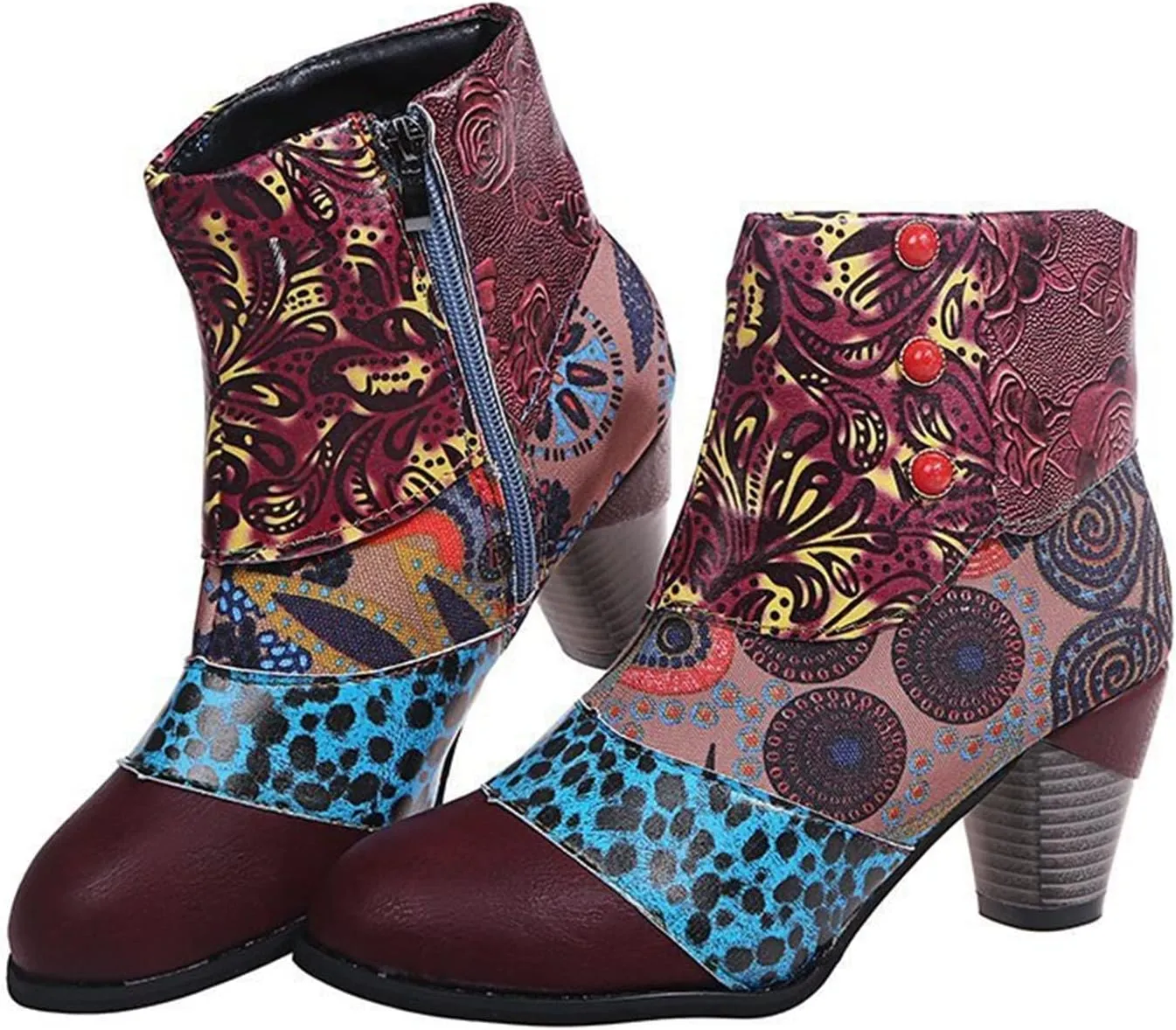 Lausiuoe Ankle Boots For Women With Heel Chunky Block Chelsea Closed Toe Booties Shoes Western Side Zipper Short Boots
