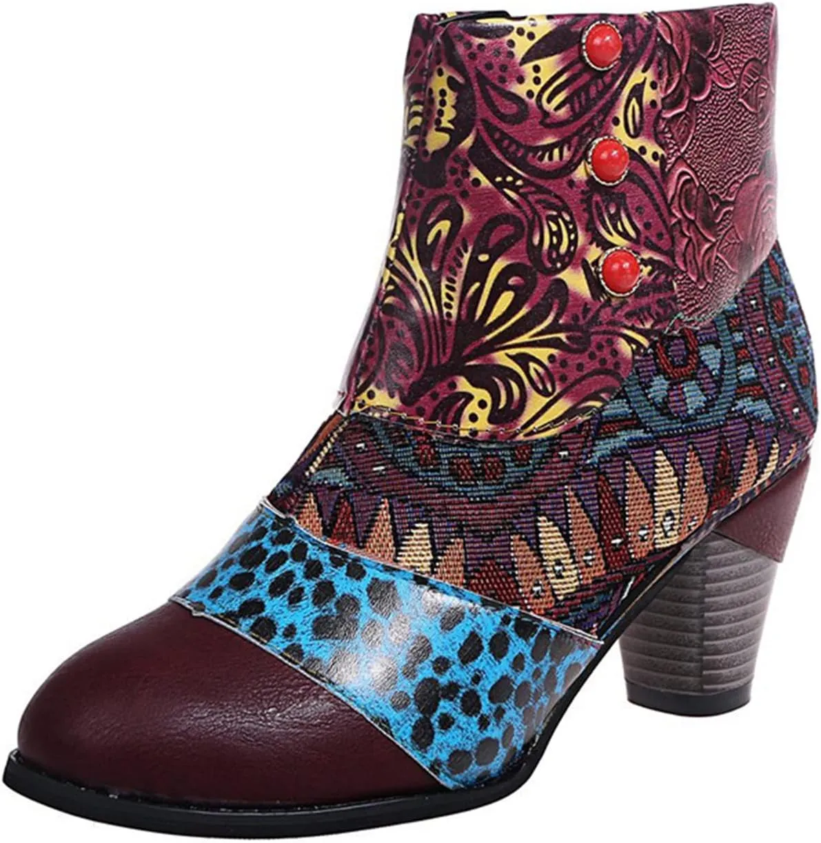 Lausiuoe Ankle Boots For Women With Heel Chunky Block Chelsea Closed Toe Booties Shoes Western Side Zipper Short Boots
