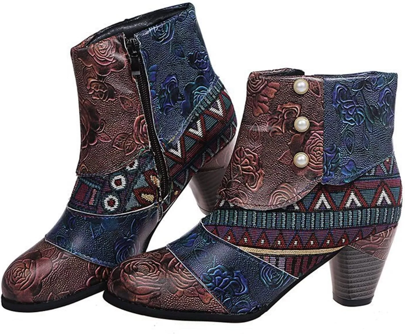 Lausiuoe Ankle Boots For Women With Heel Chunky Block Chelsea Closed Toe Booties Shoes Western Side Zipper Short Boots