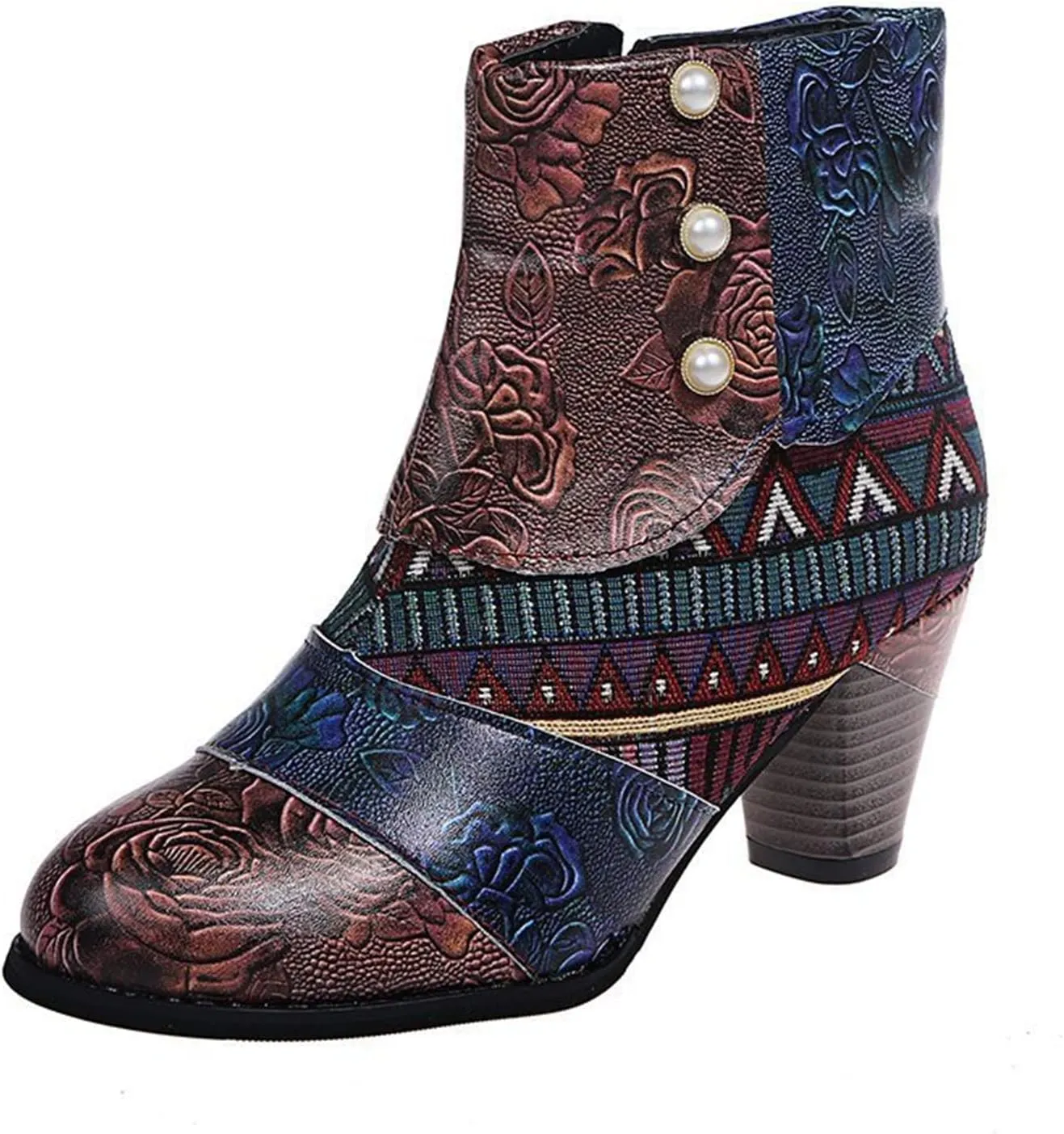 Lausiuoe Ankle Boots For Women With Heel Chunky Block Chelsea Closed Toe Booties Shoes Western Side Zipper Short Boots