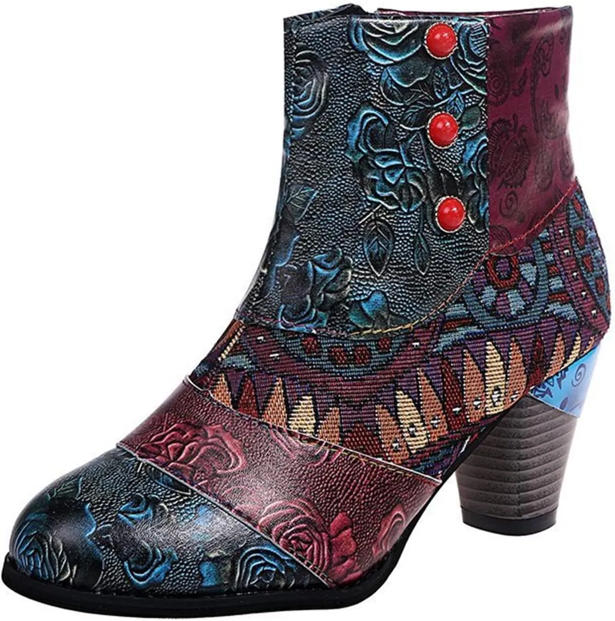 Lausiuoe Ankle Boots For Women With Heel Chunky Block Chelsea Closed Toe Booties Shoes Western Side Zipper Short Boots