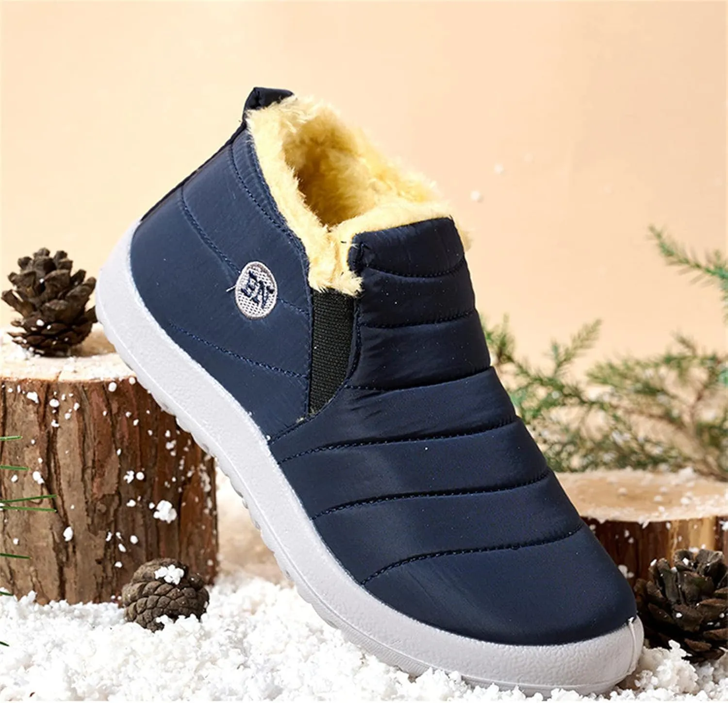 Lausiuoe Snow Boots For Women Waterproof Insulated Wide Width Warm Fur Lined Winter Boots Outdoor Ankle Booties Shoes