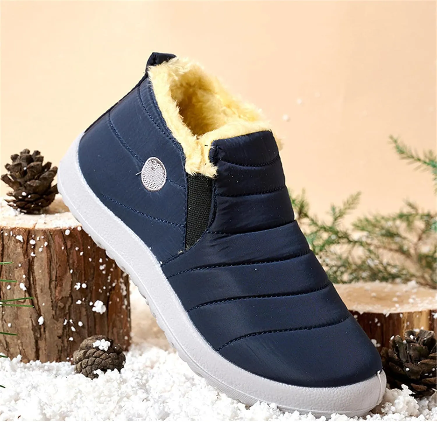 Lausiuoe Snow Boots For Women Waterproof Insulated Wide Width Warm Fur Lined Winter Boots Outdoor Ankle Booties Shoes