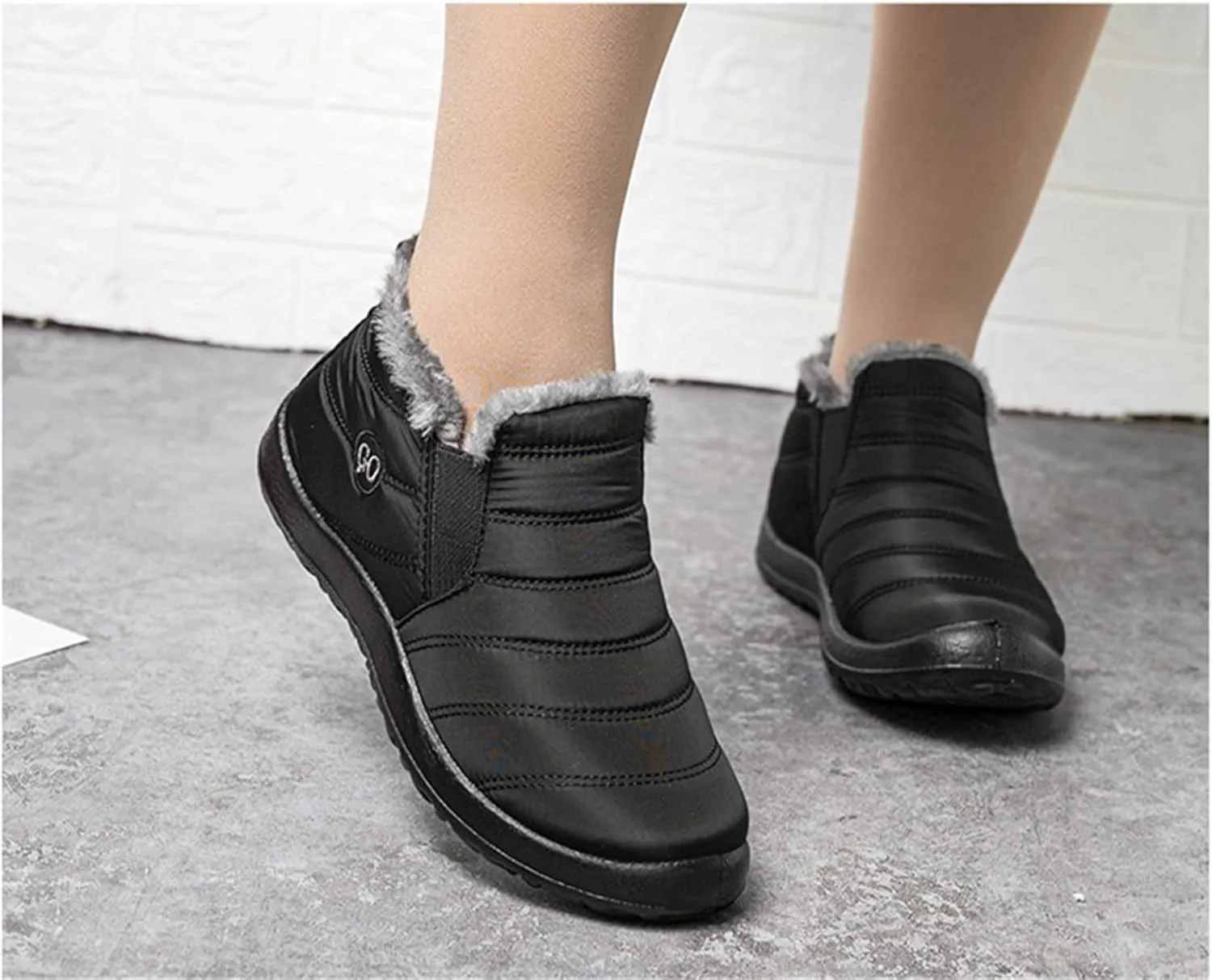 Lausiuoe Snow Boots For Women Waterproof Insulated Wide Width Winter Warm Fur Lined Ankle Booties Outdoor Walking Shoes
