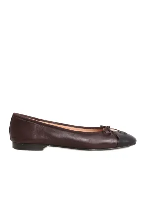 Leather Cap-Toe Ballet Flats