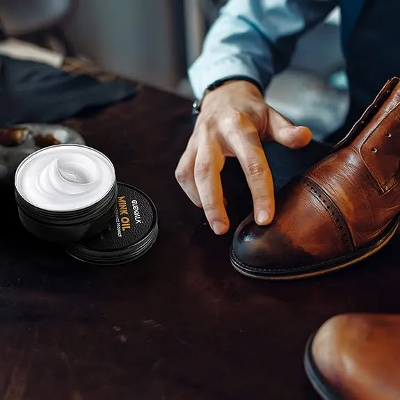 Leather Cleaning & Shine Mink Oil - 85 g Wax Cream