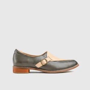 Leather Oxfords Grey/White HA007