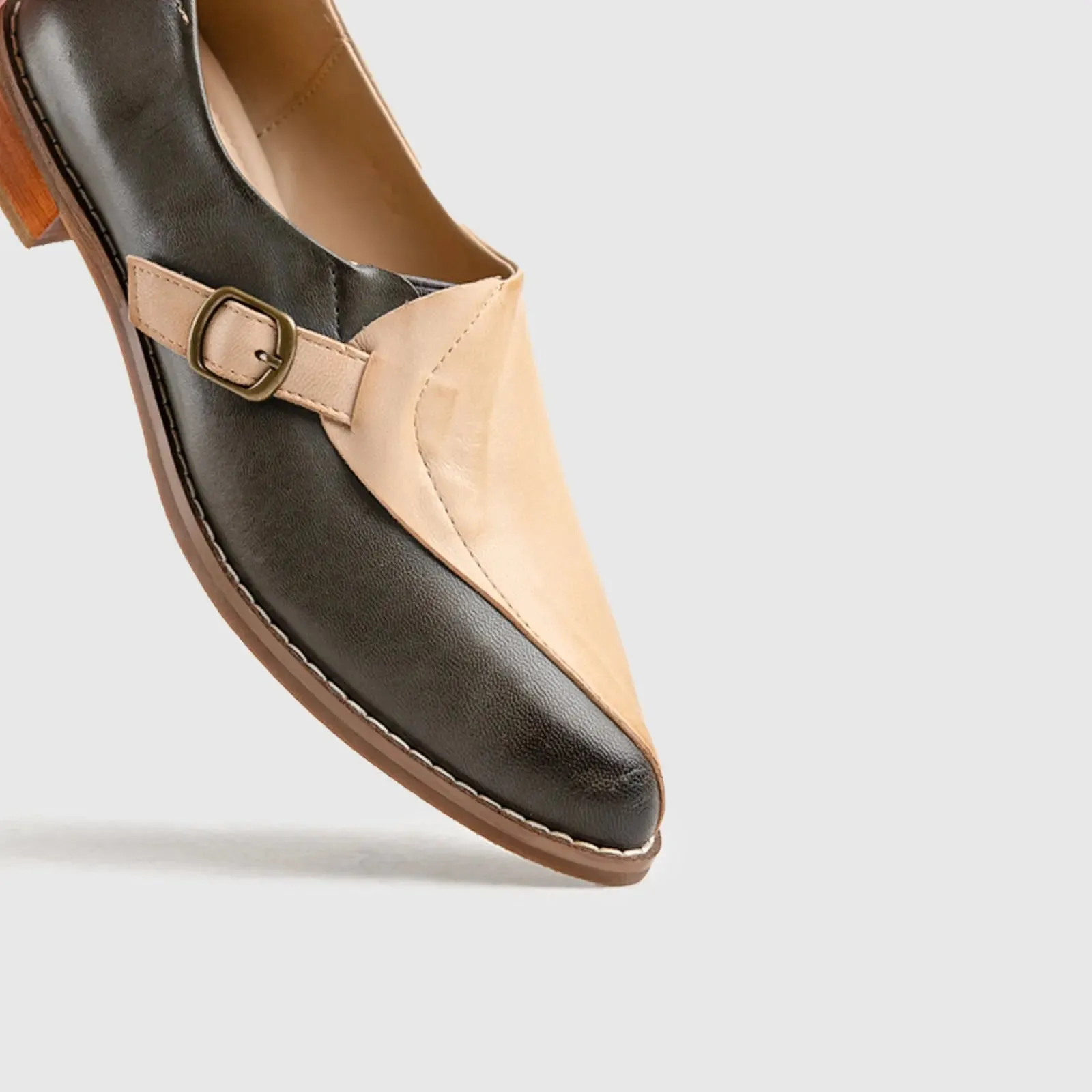 Leather Oxfords Grey/White HA007