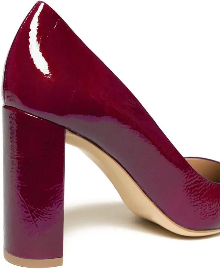LEHOOR Women Chunky Block High Heel Pumps Shoes Pointed Closed Toe Slip On 3" Heels Dress Sandals Suede Crocodile Patent Leather Work Shoe Office Ladies Formal Dressy Wedding Party Retro 4-11 M US
