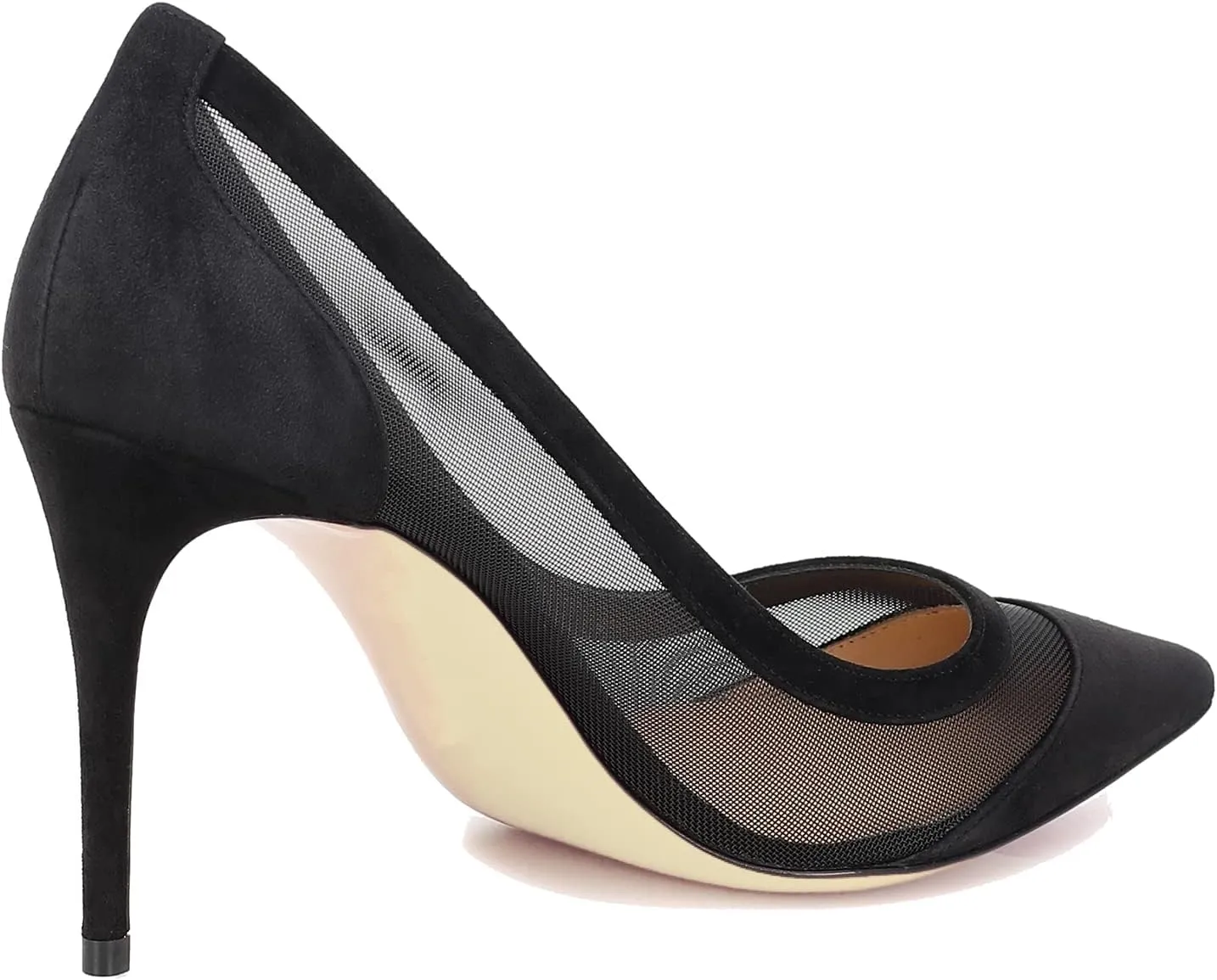 LEHOOR Women High Heels Stiletto Pumps Pointed Toe Suede Dress Shoes Slip on 4 inch Heeled Sandals Closed Pointy Toe Cutout Bridal Wedding Evening Pump Office Ladies Work Business Party 4-11 M US