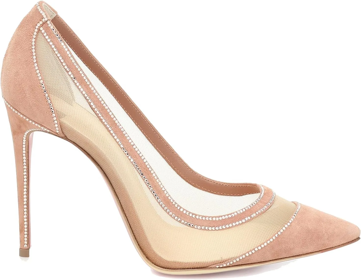 LEHOOR Women High Heels Stiletto Pumps Pointed Toe Suede Dress Shoes Slip on 4 inch Heeled Sandals Closed Pointy Toe Cutout Bridal Wedding Evening Pump Office Ladies Work Business Party 4-11 M US