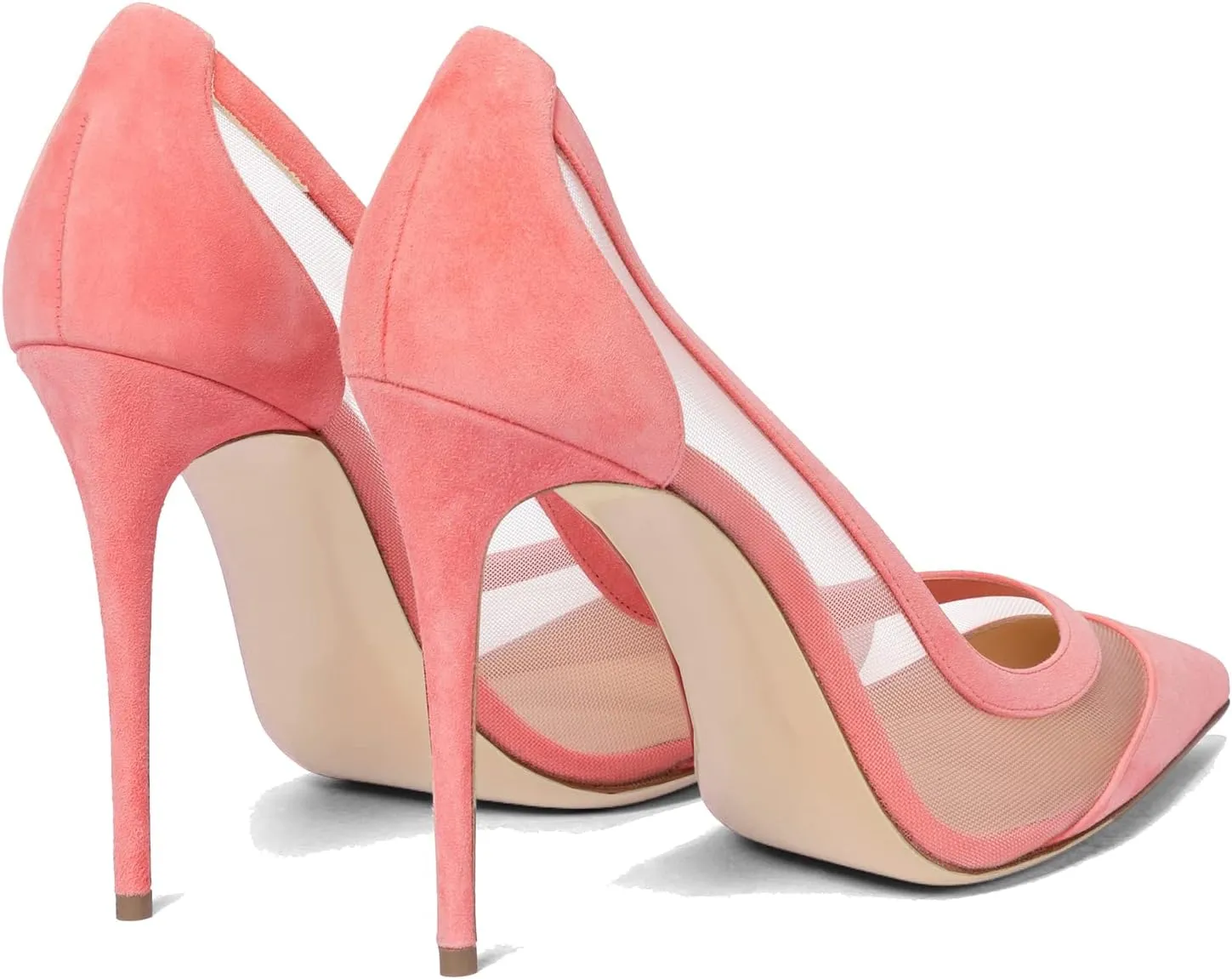 LEHOOR Women High Heels Stiletto Pumps Pointed Toe Suede Dress Shoes Slip on 4 inch Heeled Sandals Closed Pointy Toe Cutout Bridal Wedding Evening Pump Office Ladies Work Business Party 4-11 M US