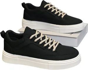 lilaBelle]Men's -Season Canvas Platform Shoes | Anti-Odor Breathable Design, 2.5cm Height Increase with Non-Slip Sole, Vintage Style Casual Footwear for Teens/Adults, Festival-Ready UK Streetwear