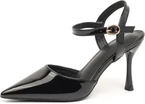 LizFoYa Womens Patent Leather High Heels Ankle Strap Dress Party Pumps Pointed Toe D'Orsay Shoes