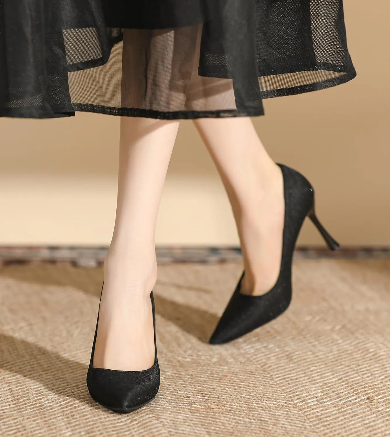 LizFoYa Women's Pumps Shoes Pointed Toe Glitter Stiletto Wedding Evening Party Dress High Heels
