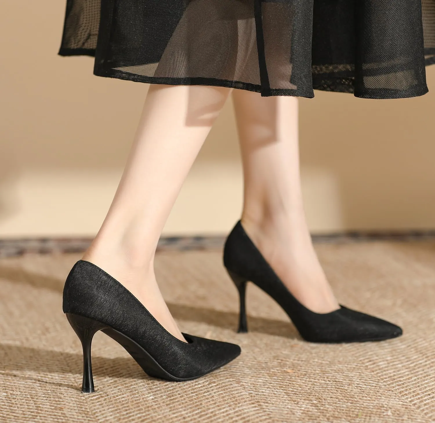 LizFoYa Women's Pumps Shoes Pointed Toe Glitter Stiletto Wedding Evening Party Dress High Heels