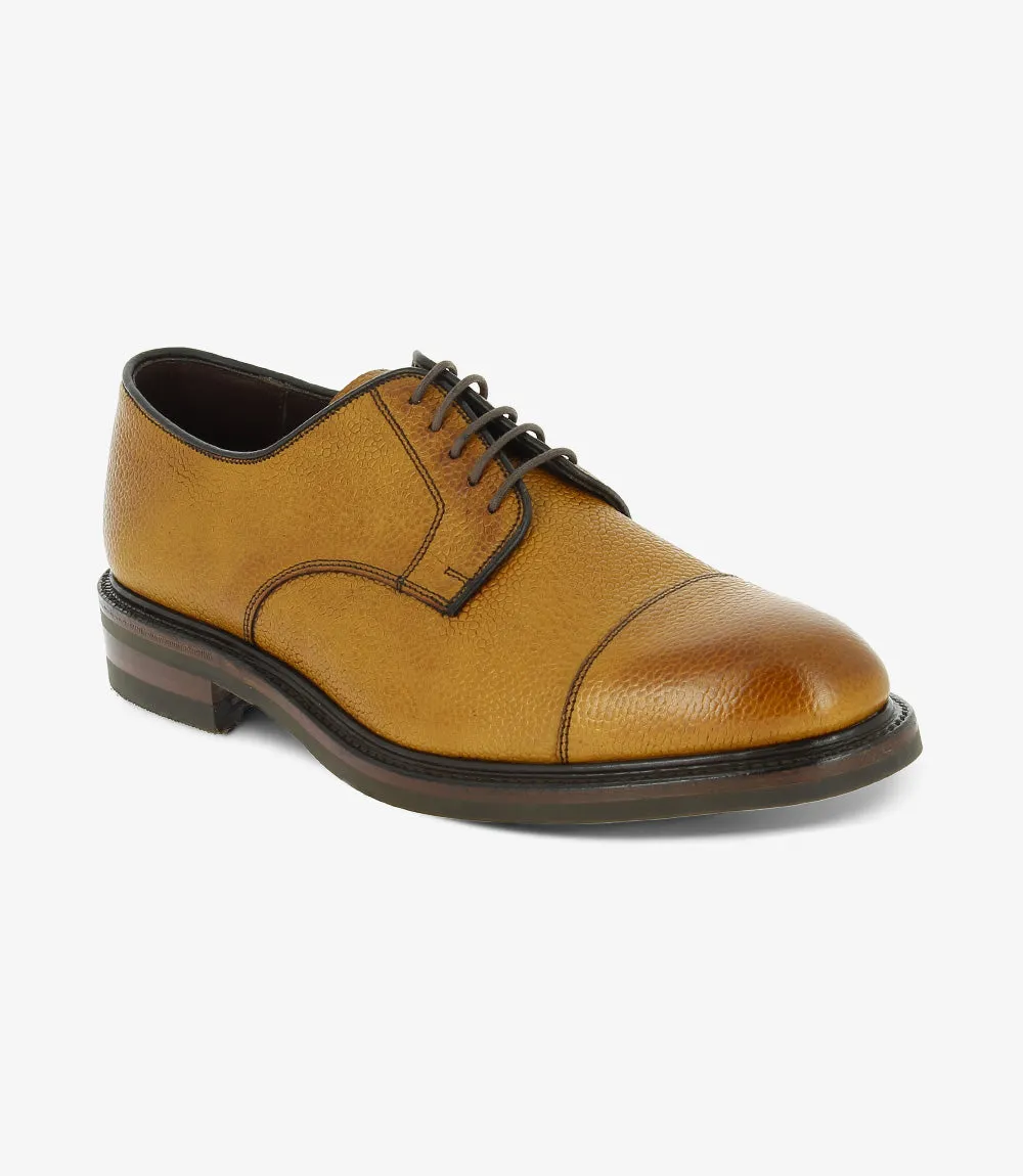 LOAKE AMPLEFORTH CHESTNUT DERBY TOE CAP RUBBER SOLE F-MEDIUM