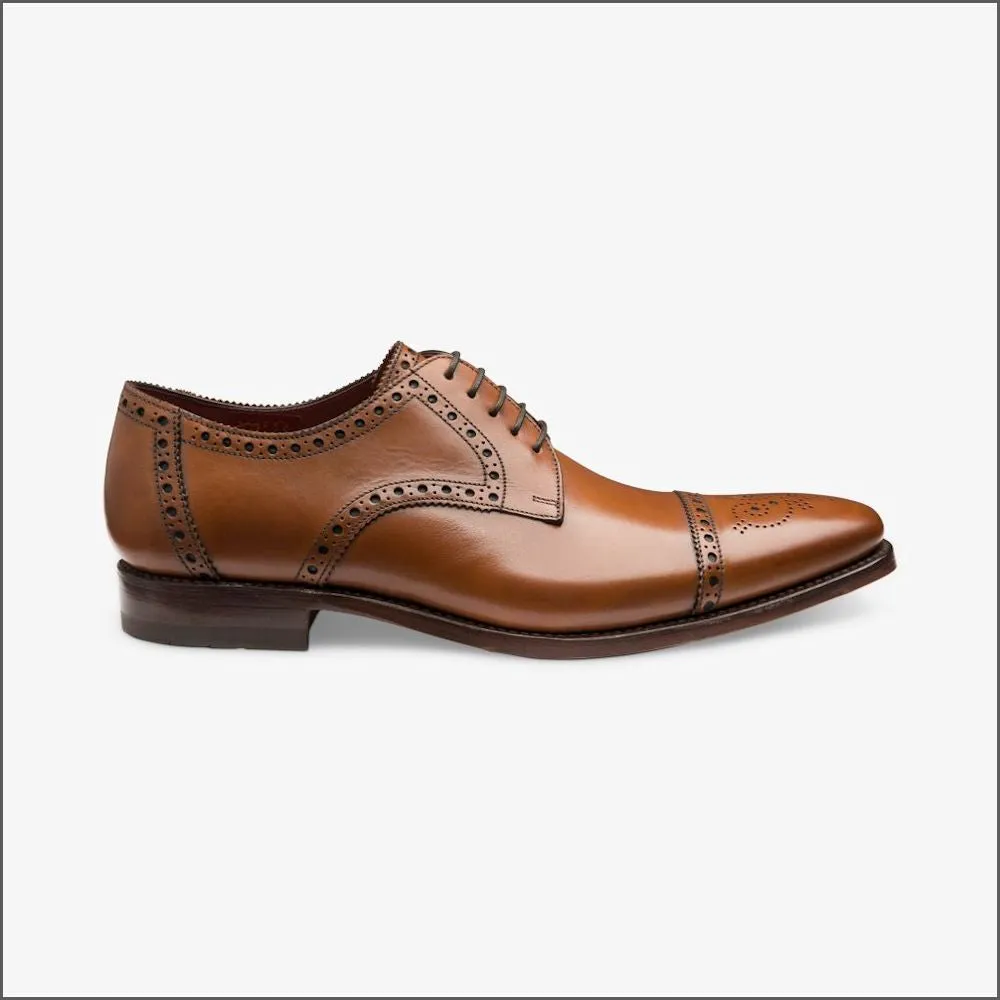 Loake Foley Cedar Leather Semi Brogue Derby Shoe@