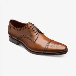 Loake Foley Cedar Leather Semi Brogue Derby Shoe@