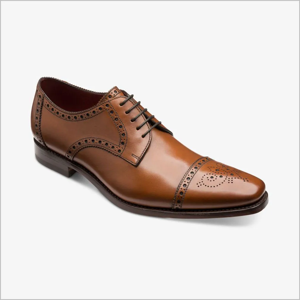 Loake Foley Cedar Leather Semi Brogue Derby Shoe@
