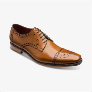 Loake Foley Tan Leather Semi Brogue Derby Shoe@