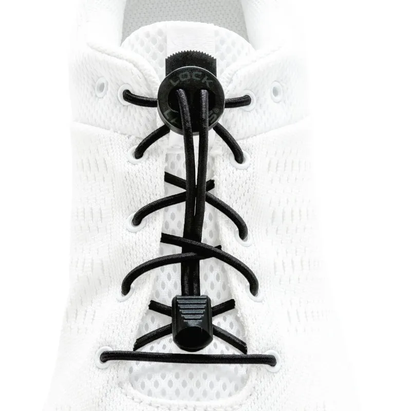 Lock Laces Solid No-Tie Shoelaces - Black Solid