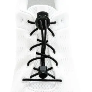 Lock Laces Solid No-Tie Shoelaces - Black Solid
