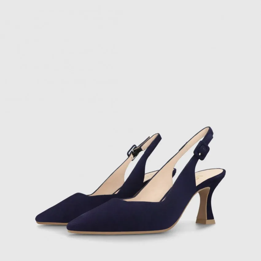 Lodi - Juco Navy Suede Kitten Heel Slingback*