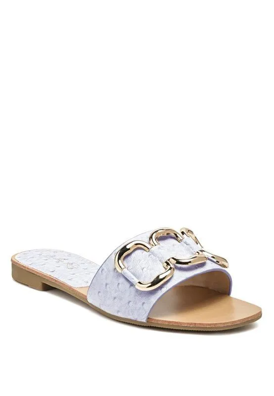 London Rag Madeline Metal Rings Flat Slides