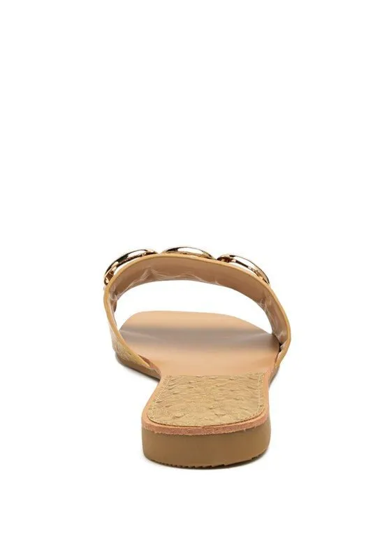 London Rag Madeline Metal Rings Flat Slides