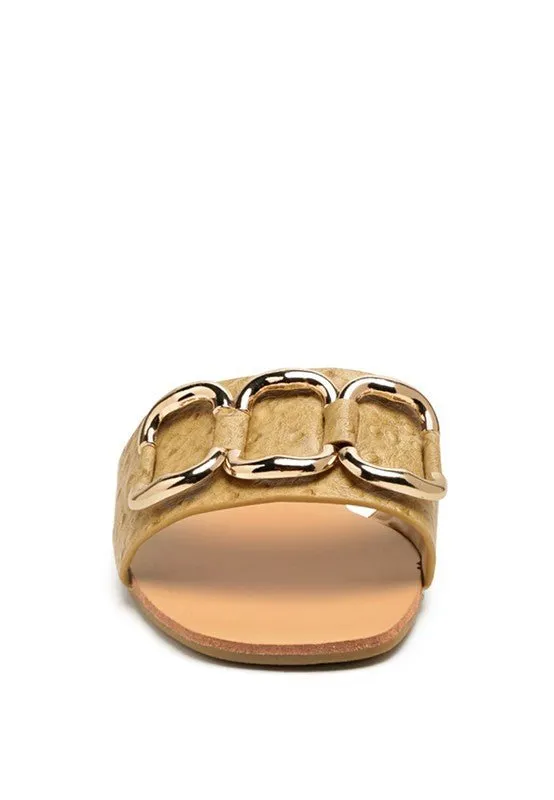 London Rag Madeline Metal Rings Flat Slides