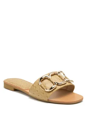 London Rag Madeline Metal Rings Flat Slides