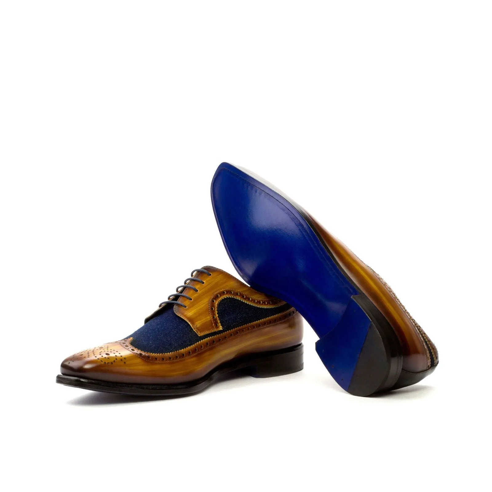 Longwing Blucher-Patina, Sartorial, Brown, Blue-Wholesale