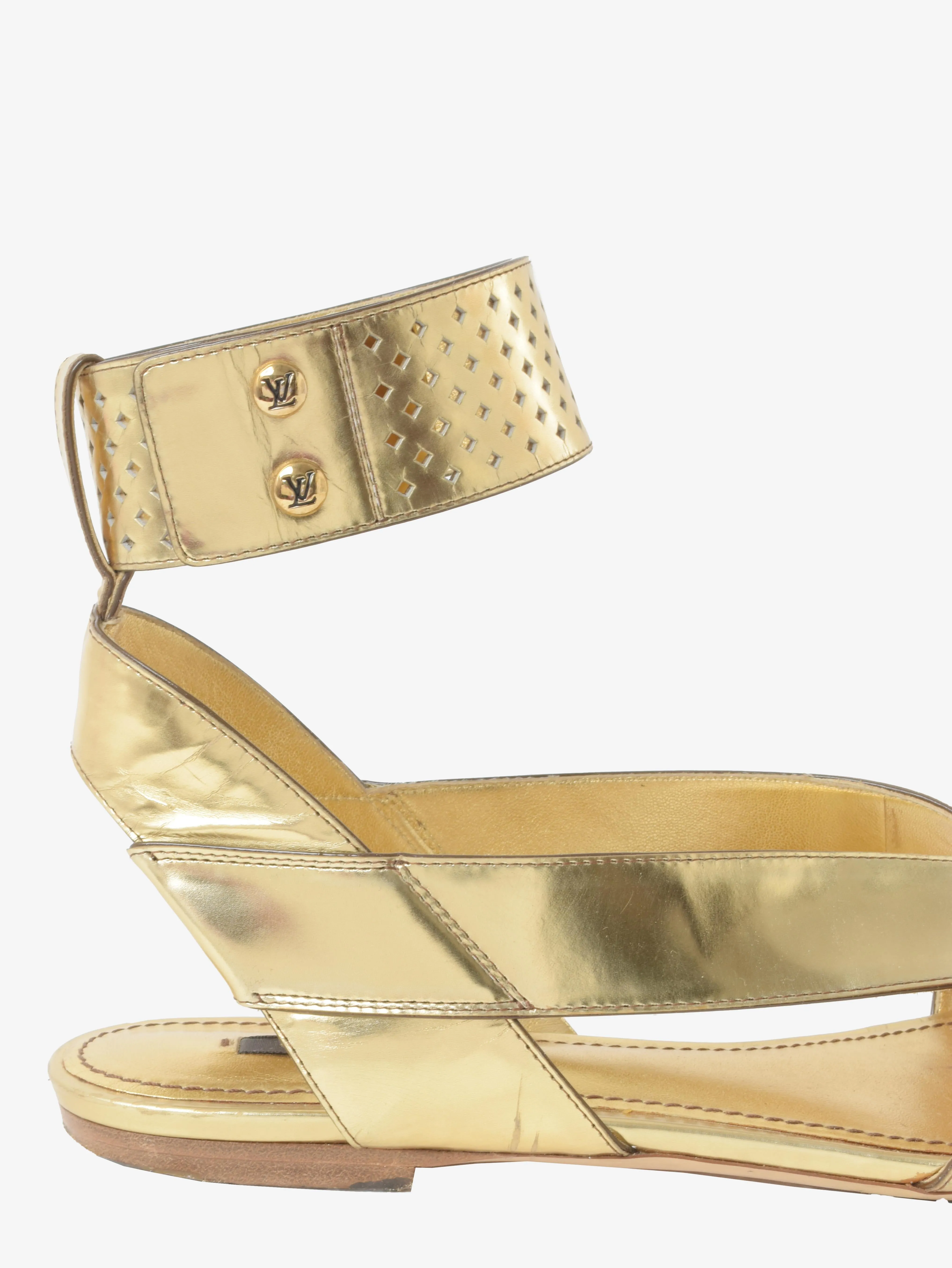 Louis Vuitton Gold Sandals