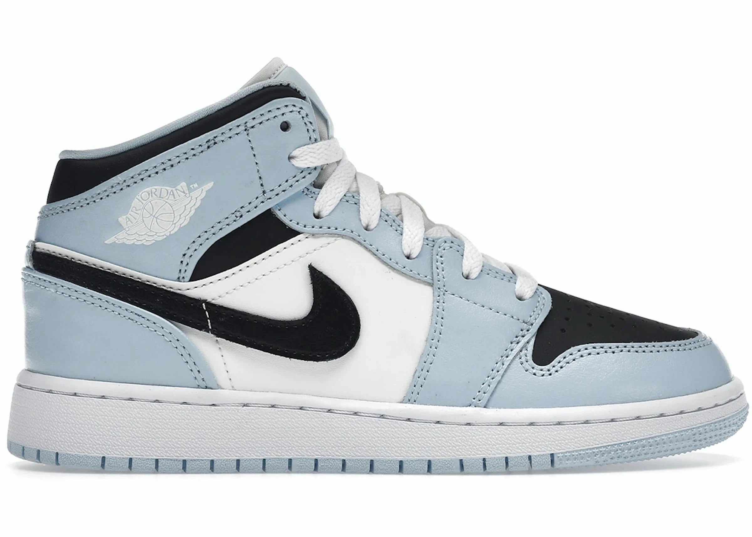 Crisp Detail Zigzag Impact Zone Jordan 1 mid "Ice Blue"