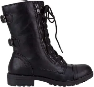 Lucky Top Soda Pack72 Dome Girls Faux Leather Combat Boots