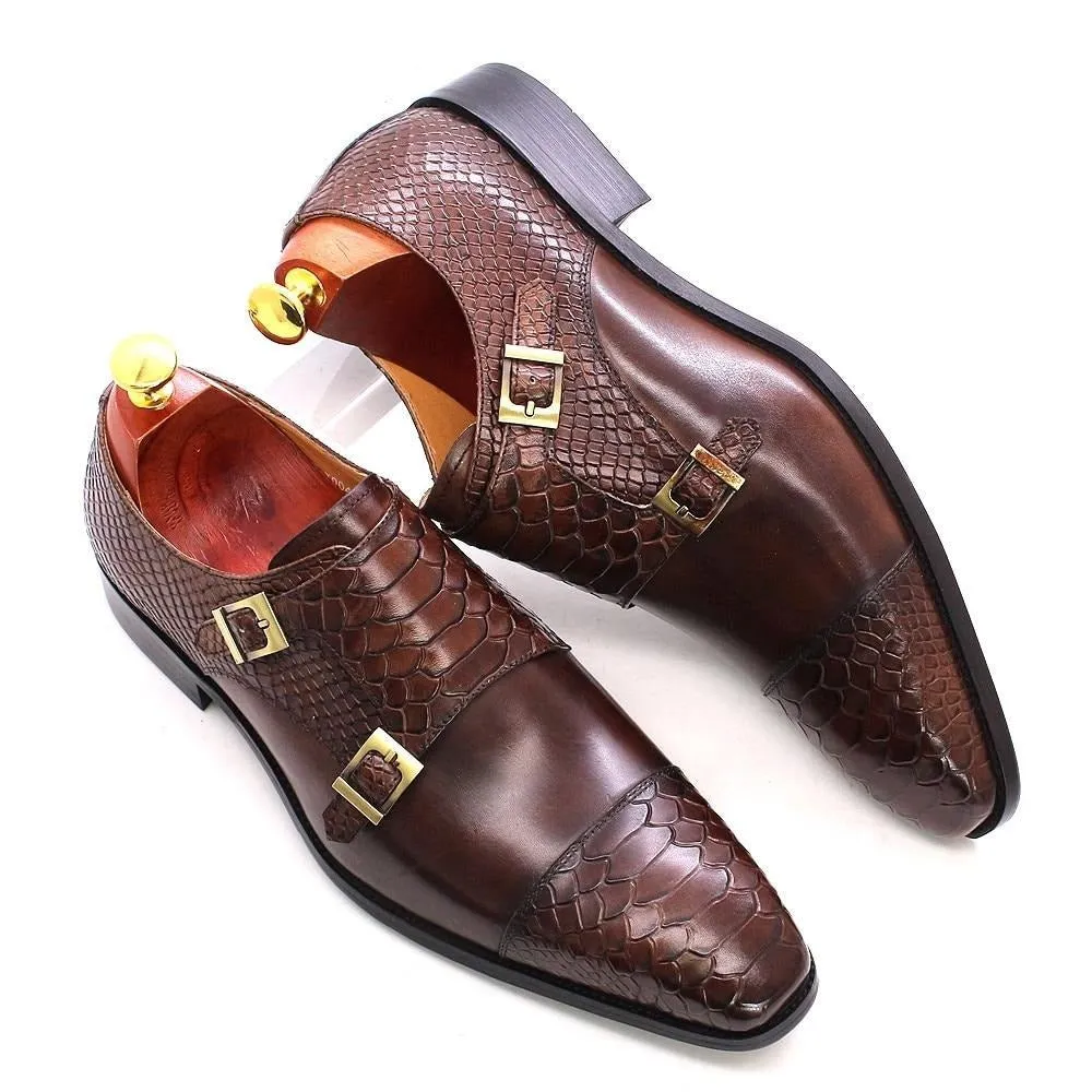 Luxalon Croco Monk Shoes