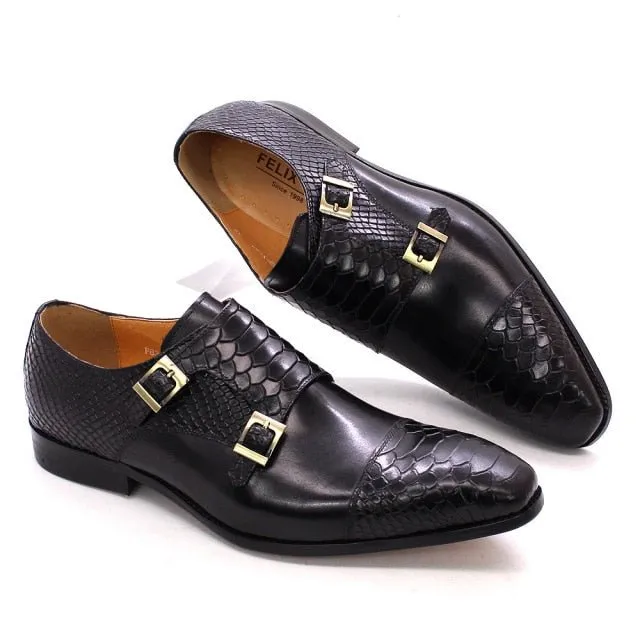Luxalon Croco Monk Shoes