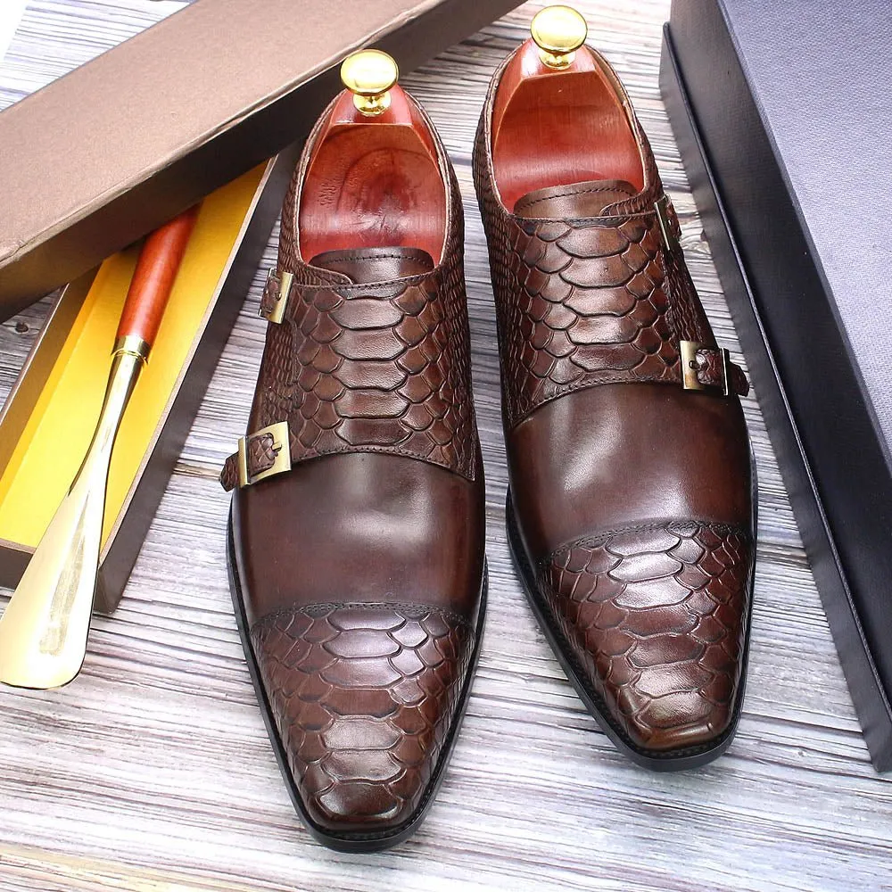 Luxalon Croco Monk Shoes