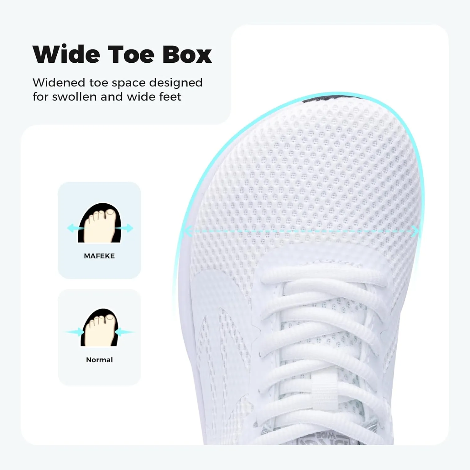 MAFEKE Women's Wide Toe Box Walking Shoes for Plantar Fasciitis, Arch Support Orthotic Wide Width Athletic Air Tennis Running Sneakers for Woman US Size 6-11