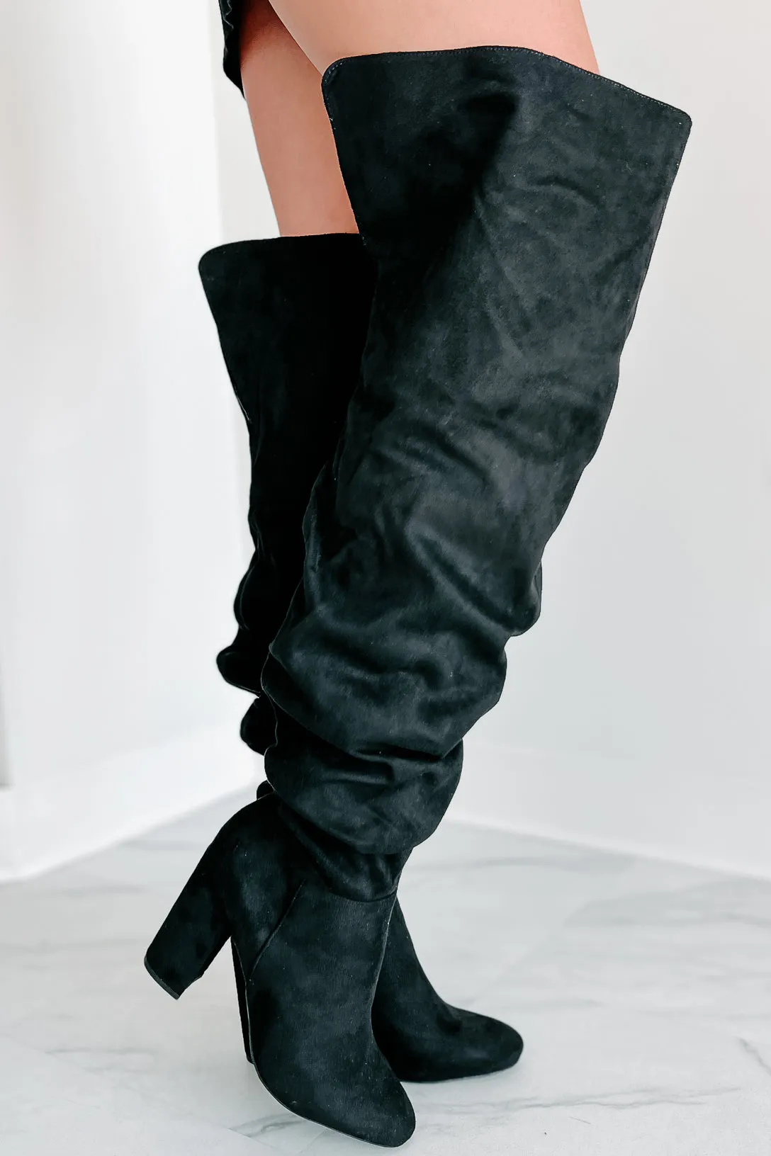 Make It A Martini Slouchy Over The Knee Boots (Black)