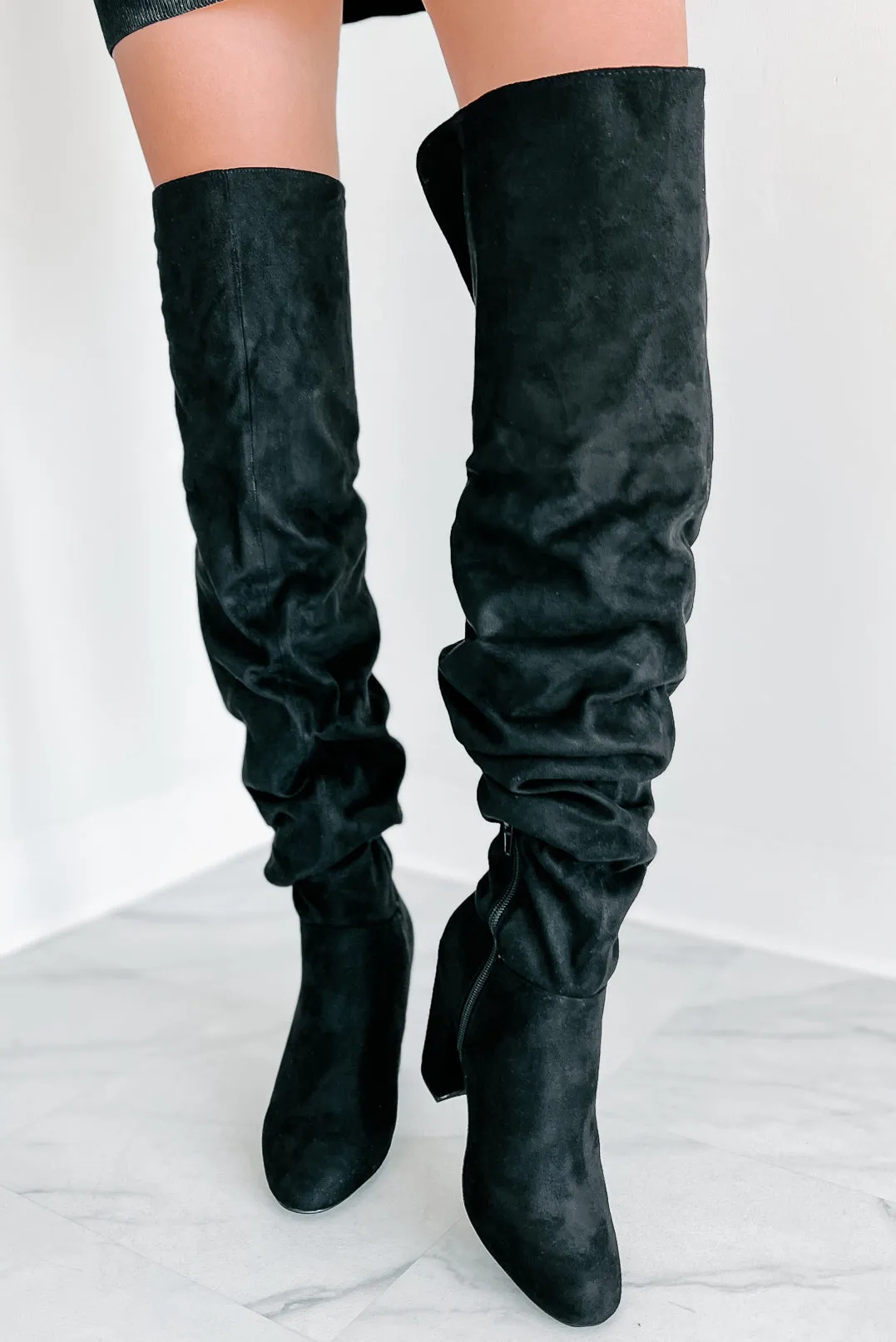 Make It A Martini Slouchy Over The Knee Boots (Black)