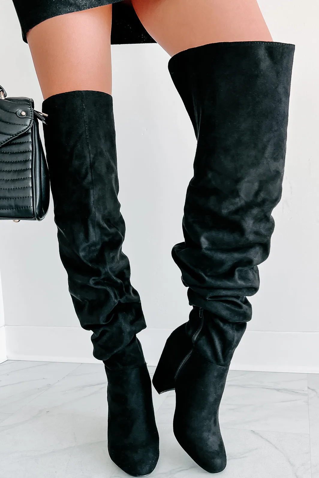 Make It A Martini Slouchy Over The Knee Boots (Black)