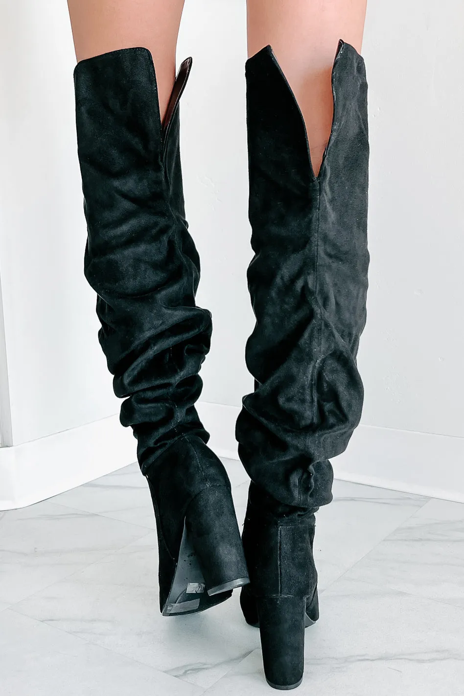 Make It A Martini Slouchy Over The Knee Boots (Black)