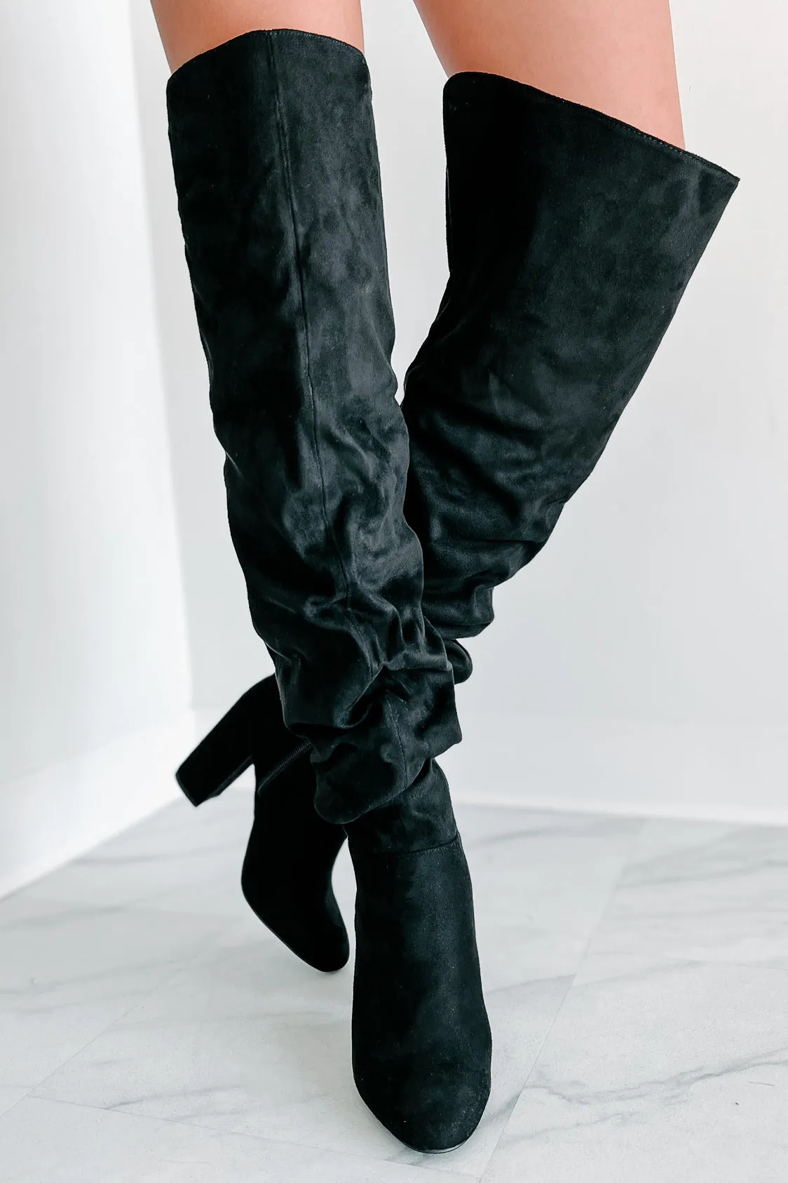 Make It A Martini Slouchy Over The Knee Boots (Black)