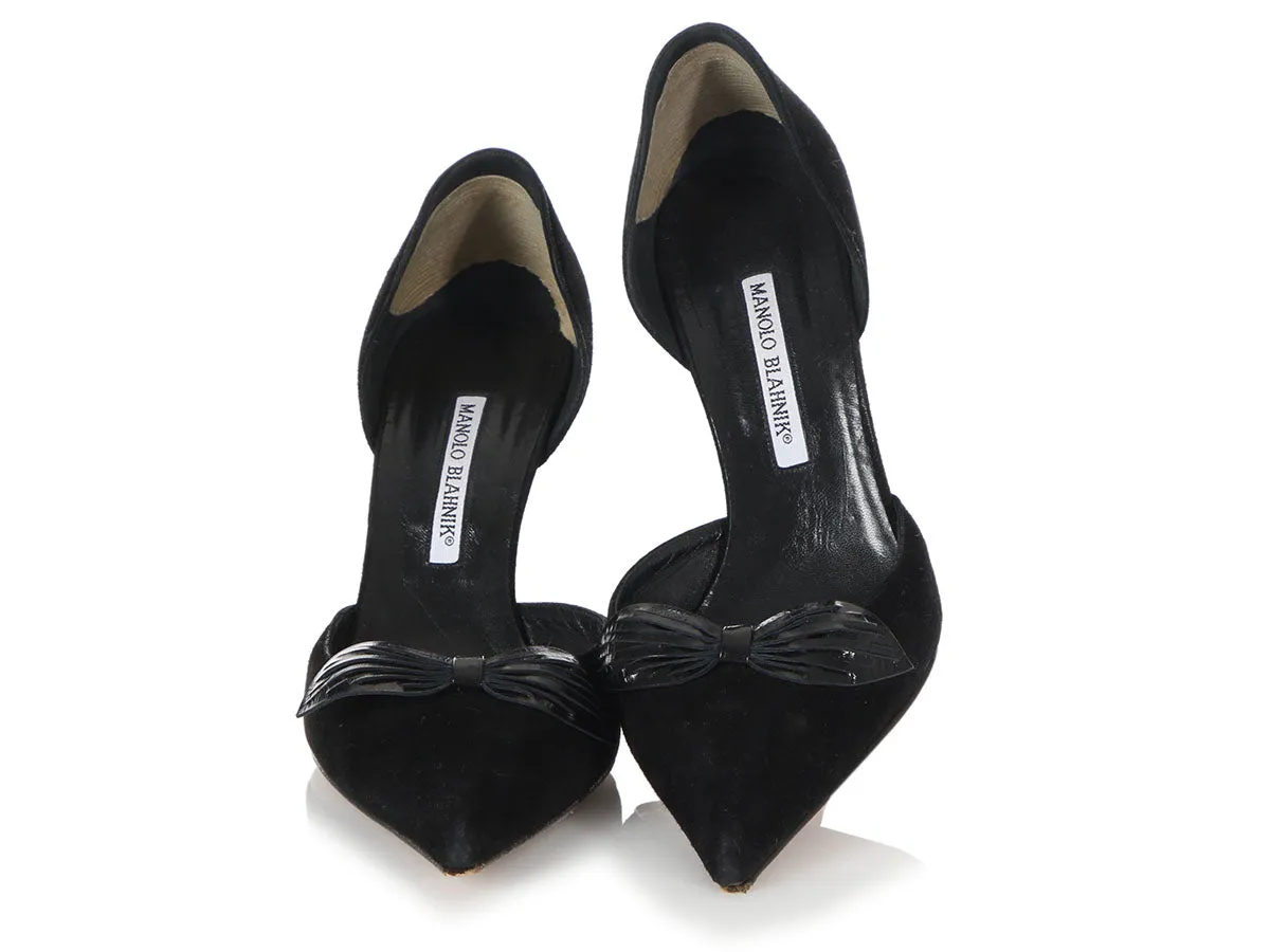 Manolo Blahnik Black Suede Pumps