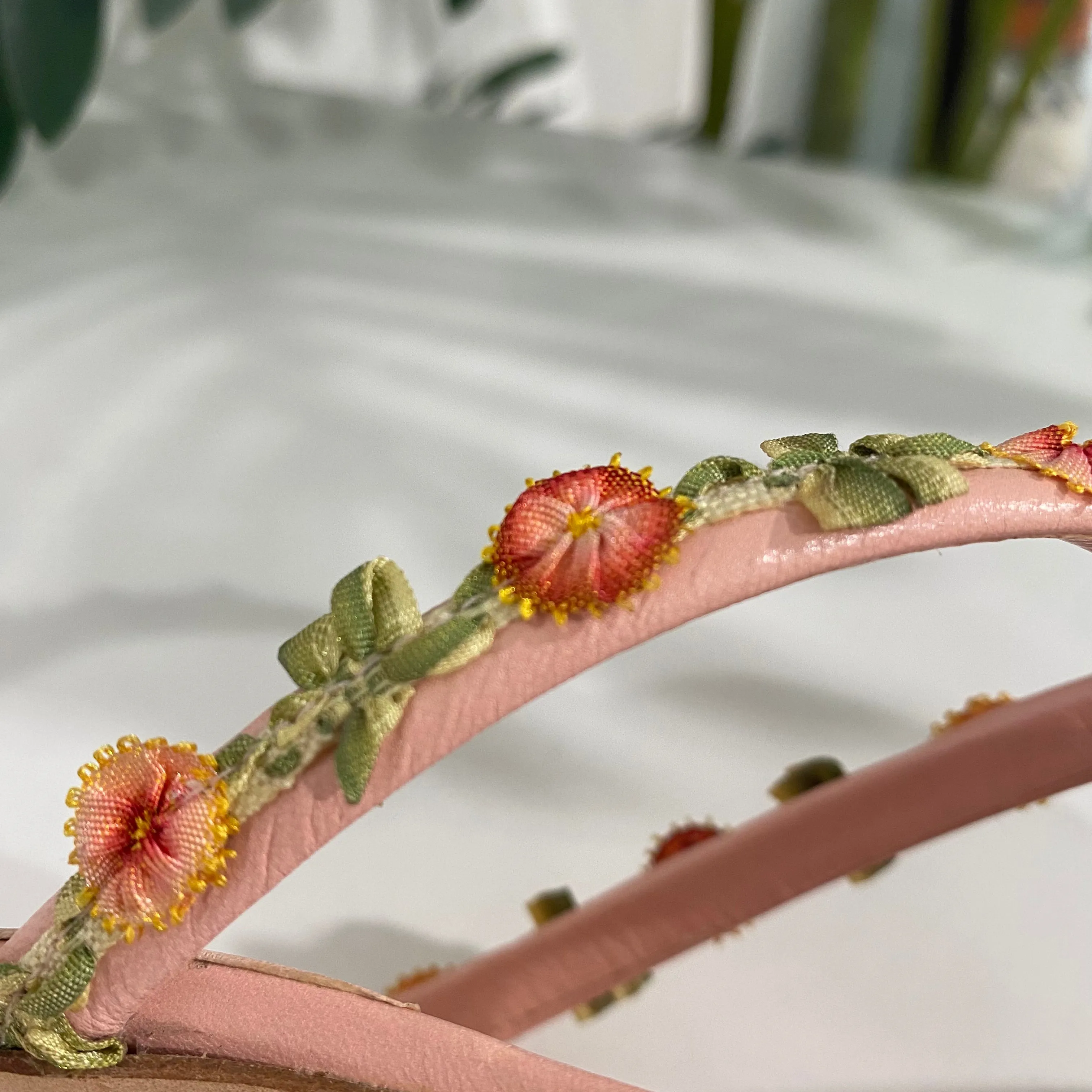 Manolo Blahnik Pink Floral Sandals